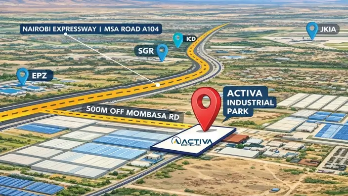 ACTIVA Industrial Park aerial view in Athi River Kenya